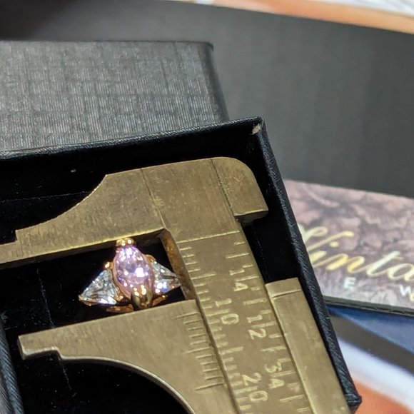 Promise Ring Pink Sapphire Cubic Zirconia October BirthStone 1ct - Picture 12 of 12